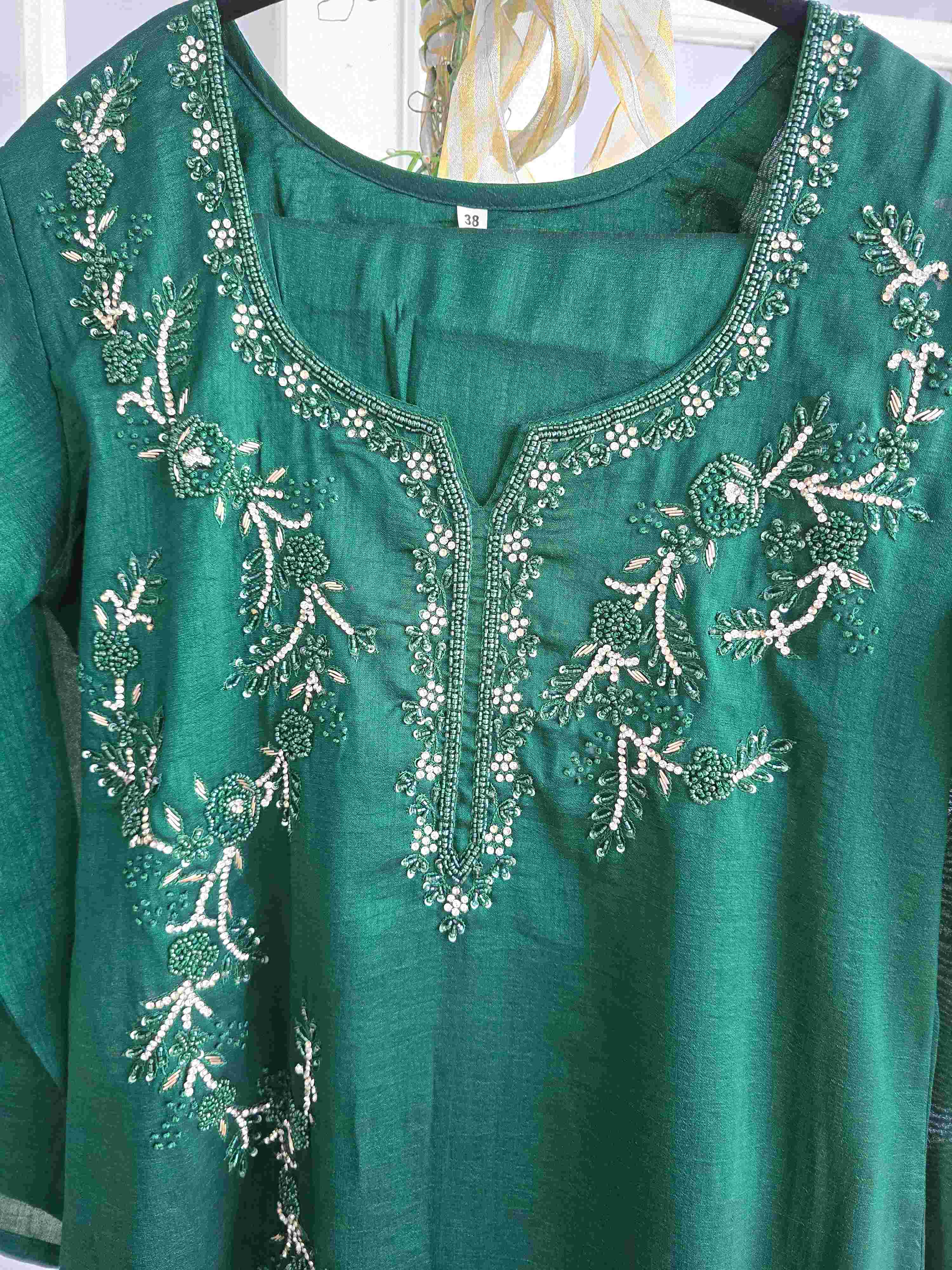 Beadwork and Stonework Silk Co Ords Set