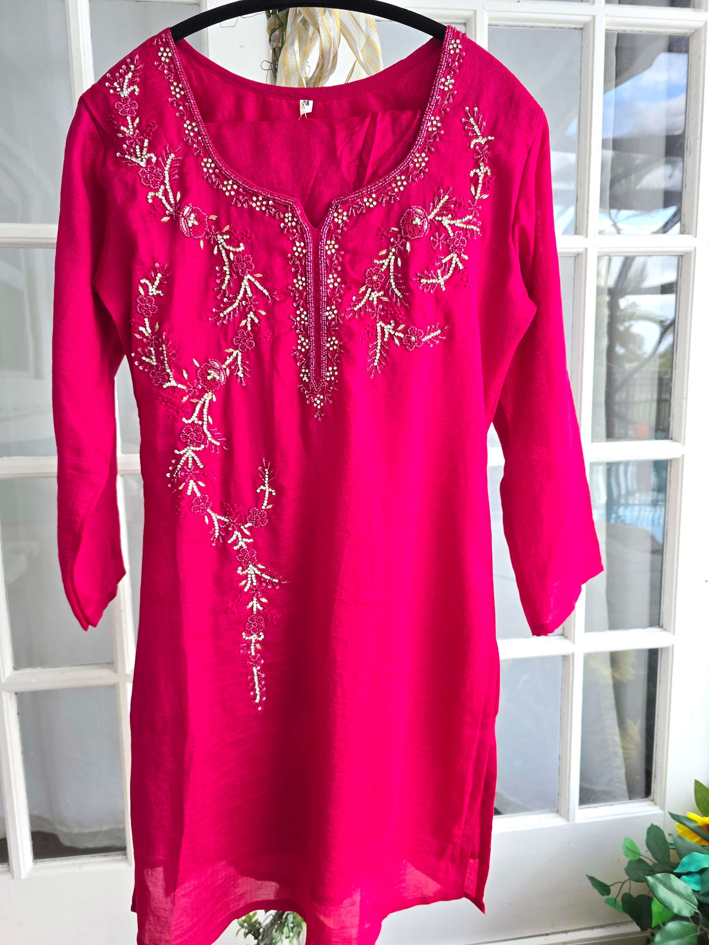 Beadwork and Stonework Silk Co Ords Set