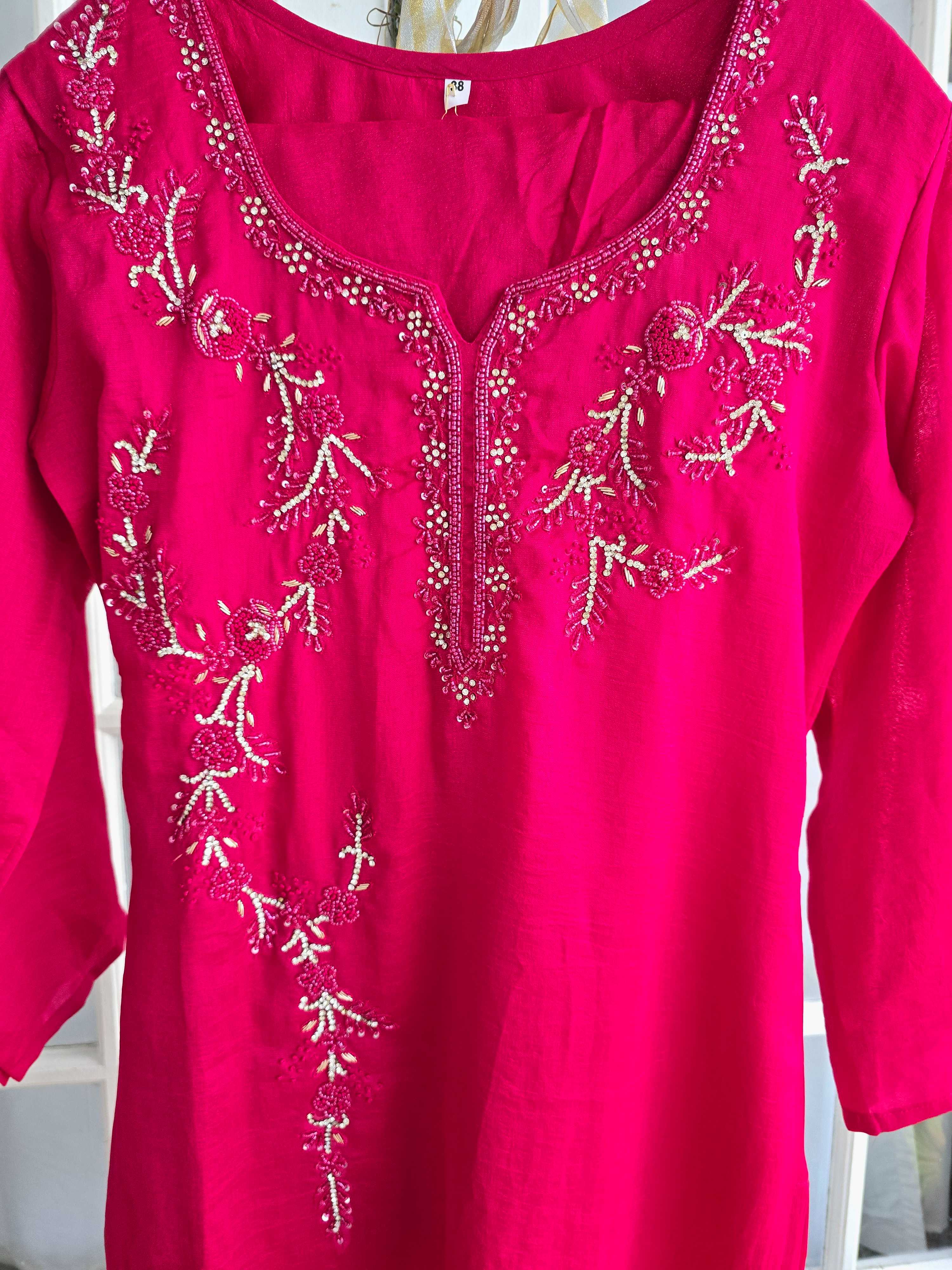 Beadwork and Stonework Silk Co Ords Set