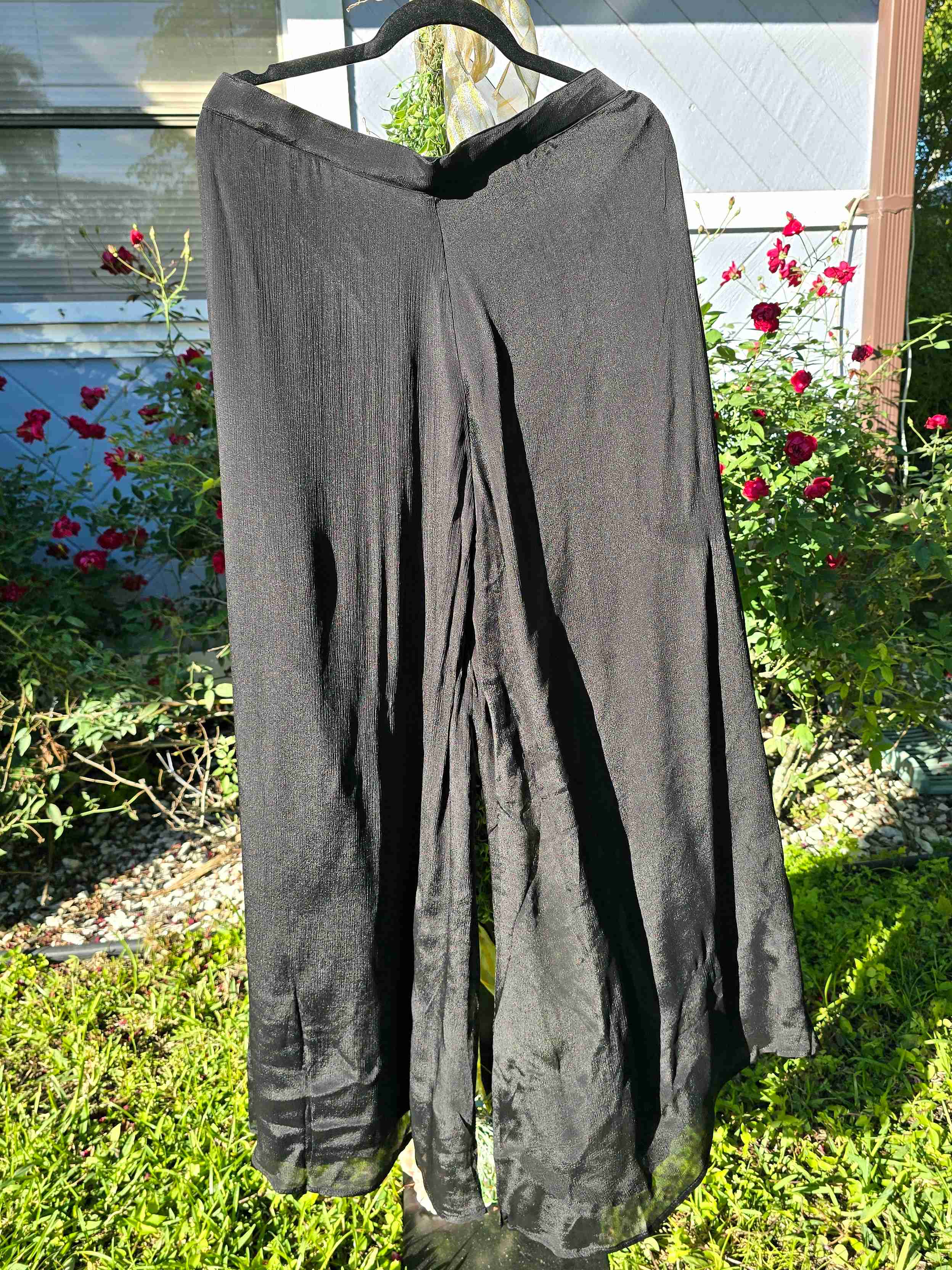 Black Crepe Silk Mirror and Beadwork Co Ords Set