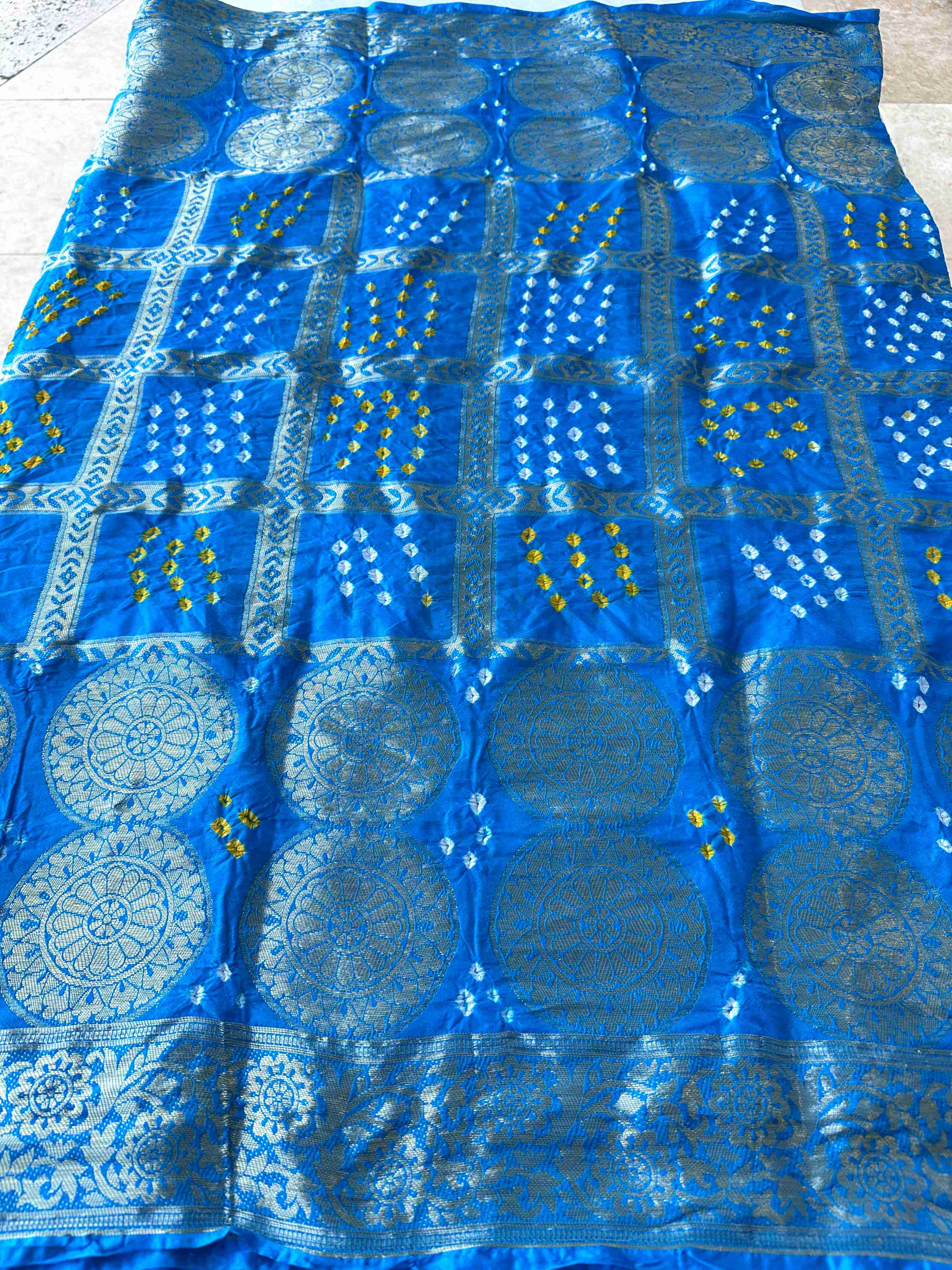 Exclusive Silk Bandhani Chunri Sarees with Gold Zari Work