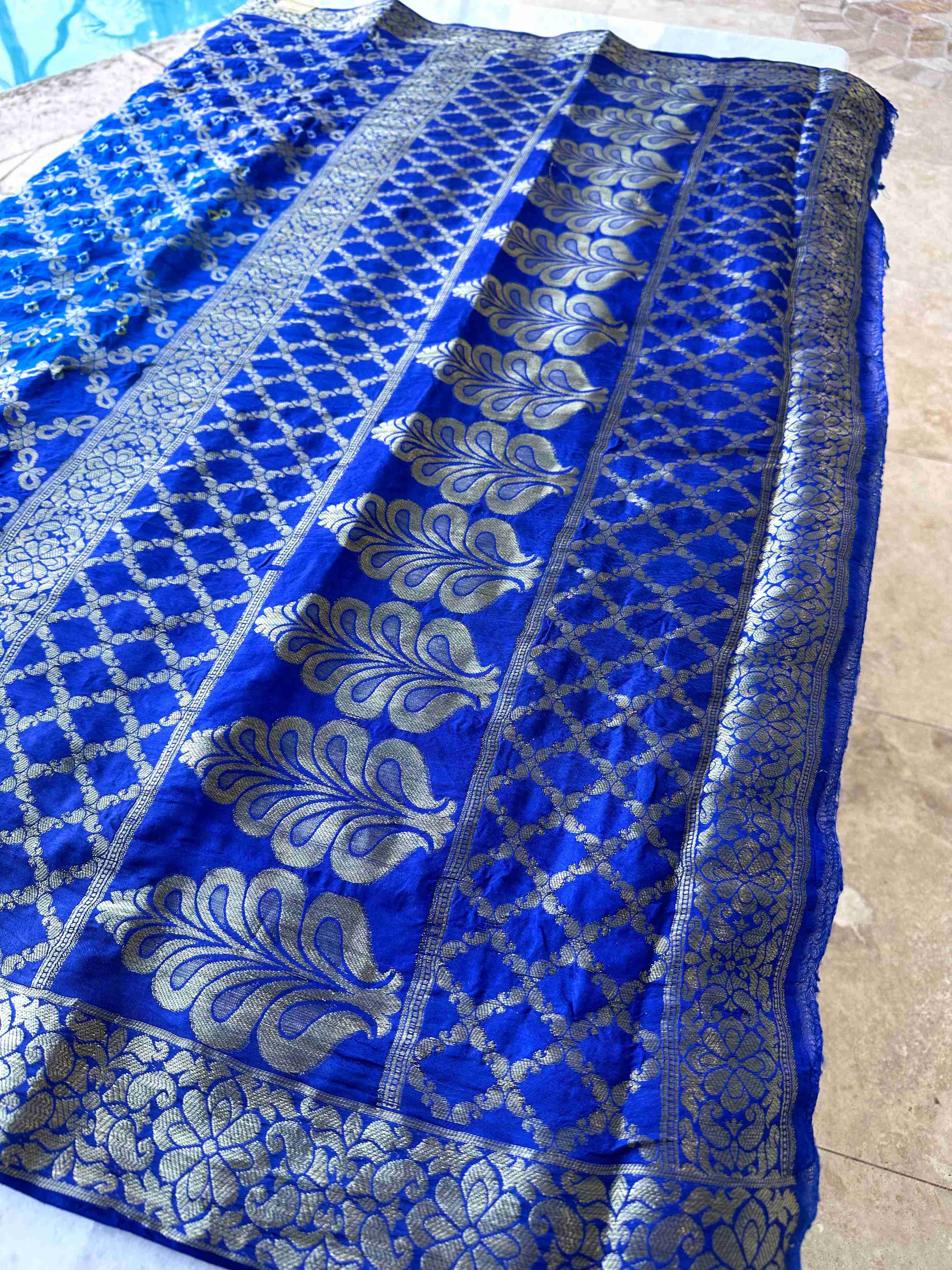 Exclusive Silk Bandhani Chunri Sarees with Gold Zari Work