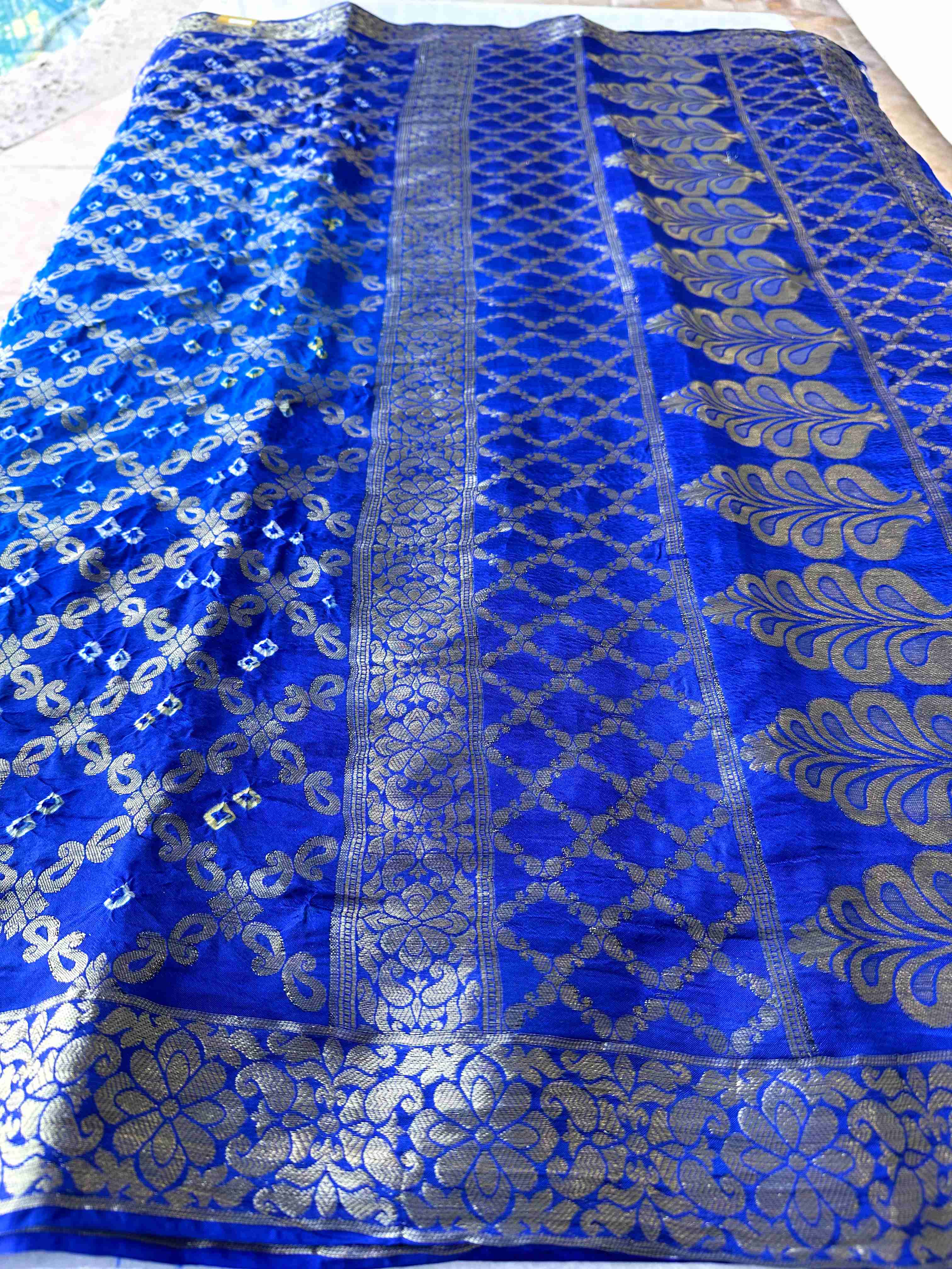 Exclusive Silk Bandhani Chunri Sarees with Gold Zari Work