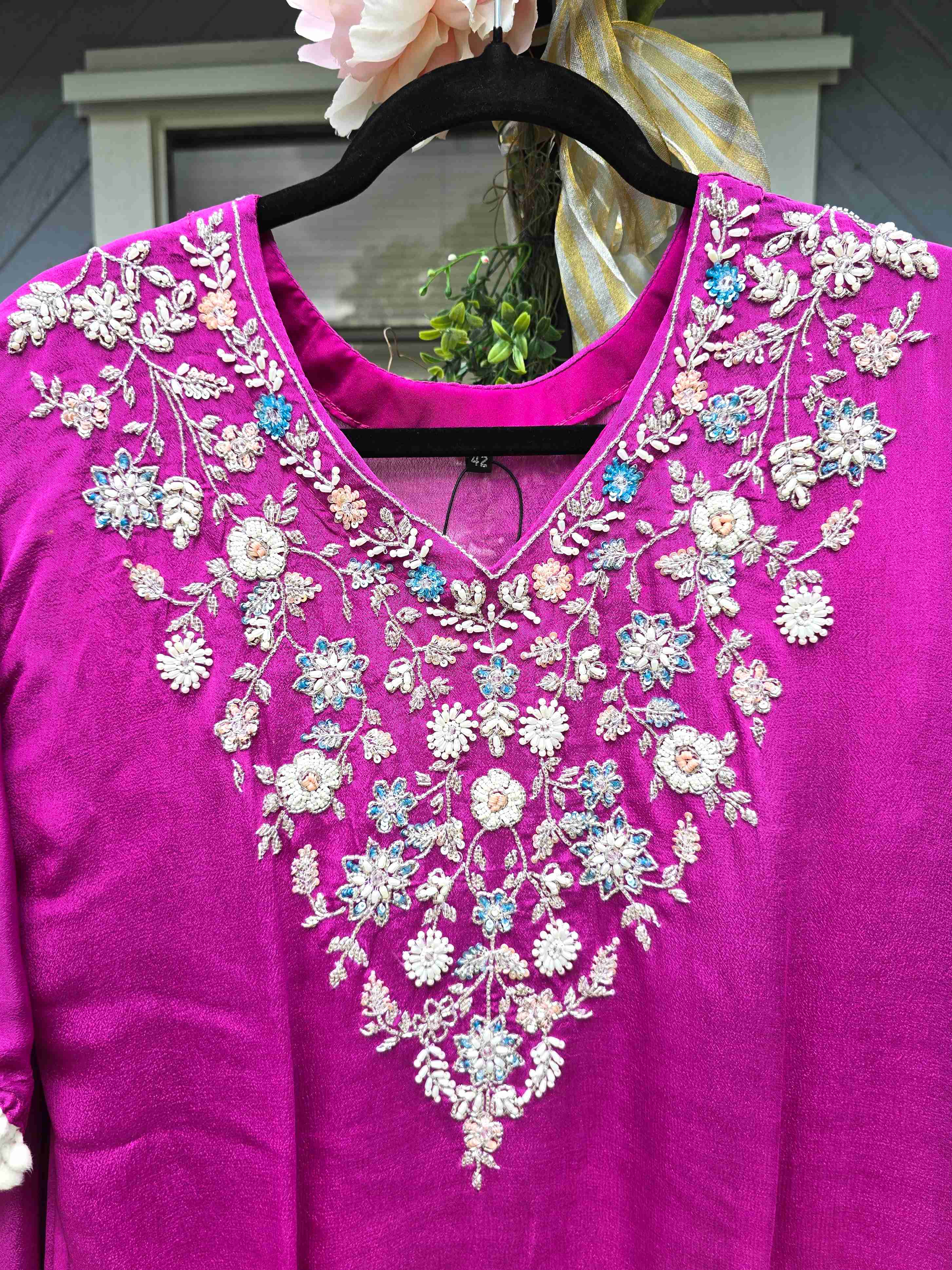 Handworked Kaftan Set with Dhoti Pants