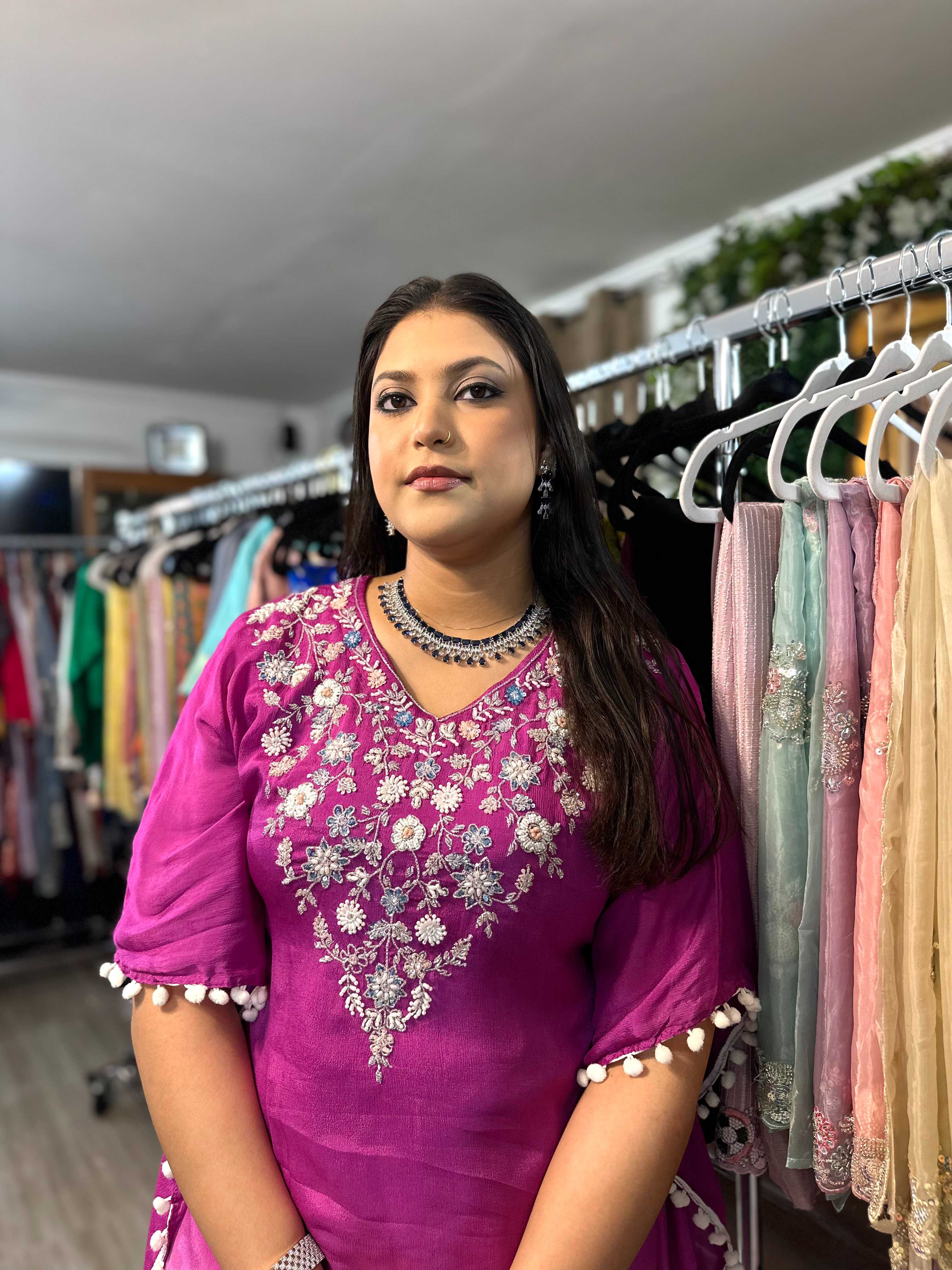 Handworked Kaftan Set with Dhoti Pants