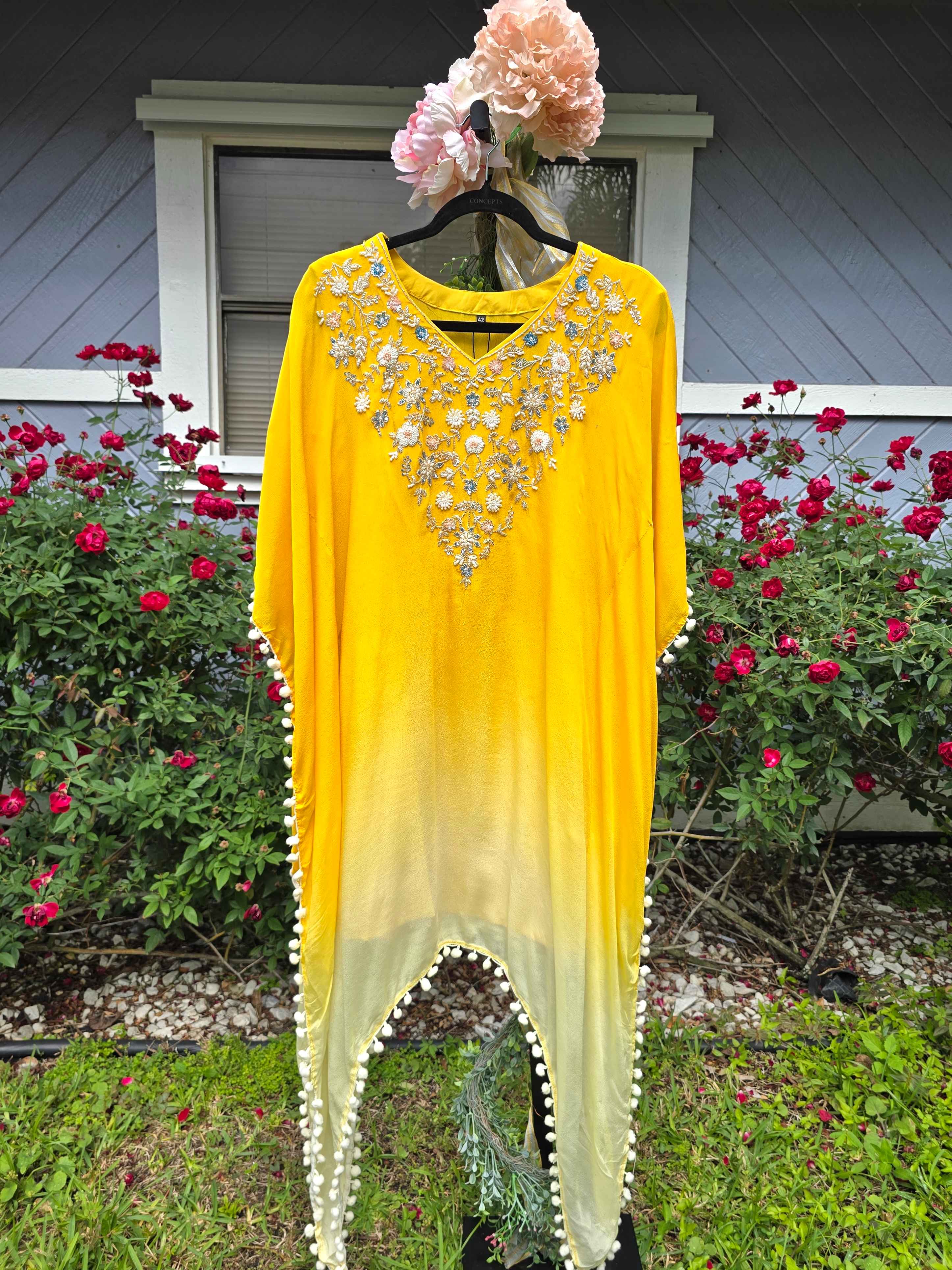 Handworked Kaftan Set with Dhoti Pants