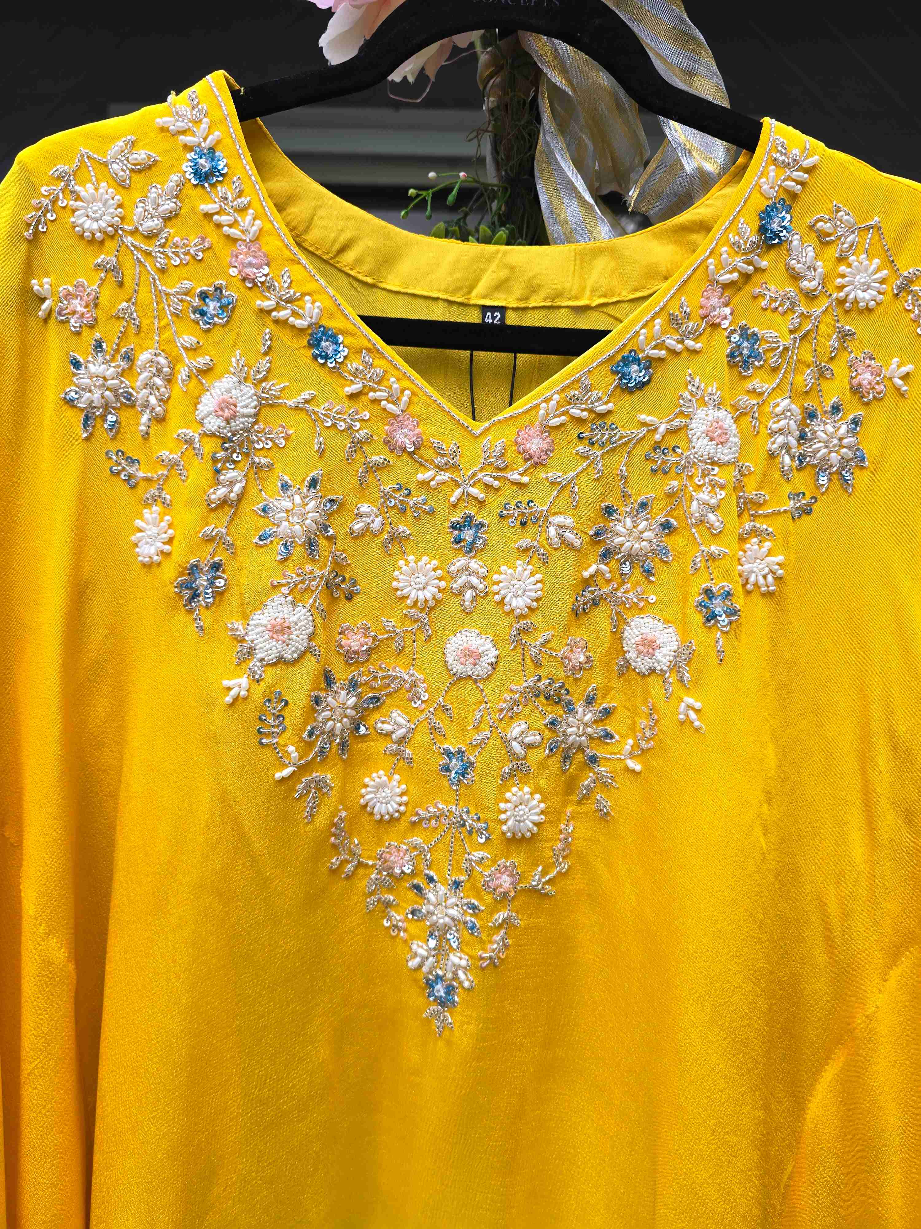 Handworked Kaftan Set with Dhoti Pants