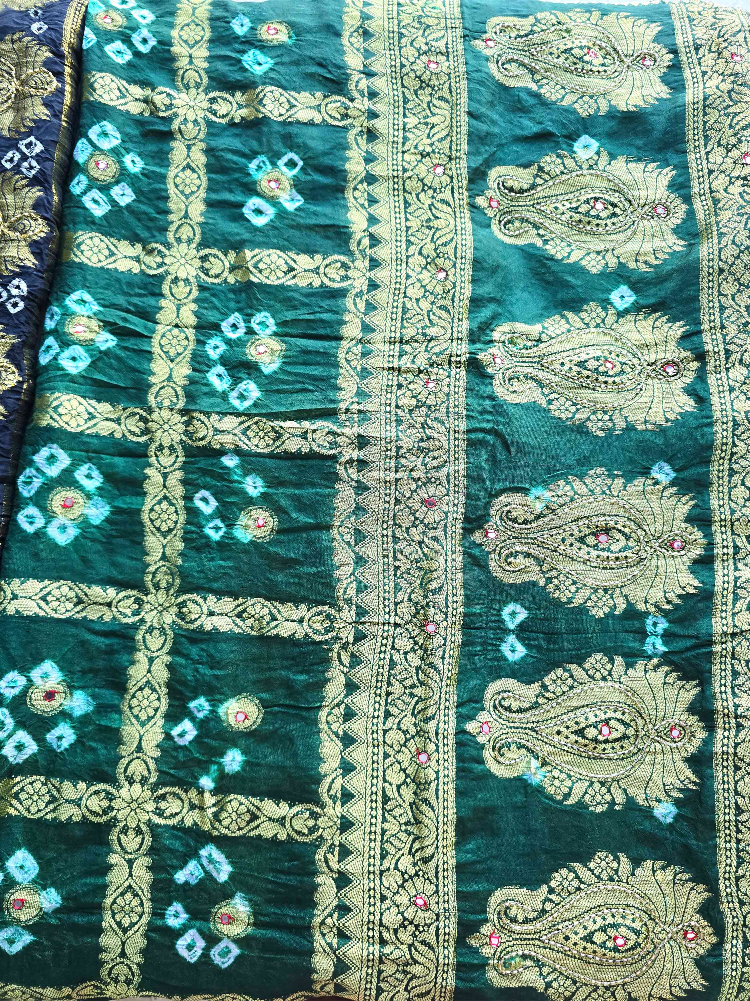 Handworked Silk Bandhani Chunri Sarees