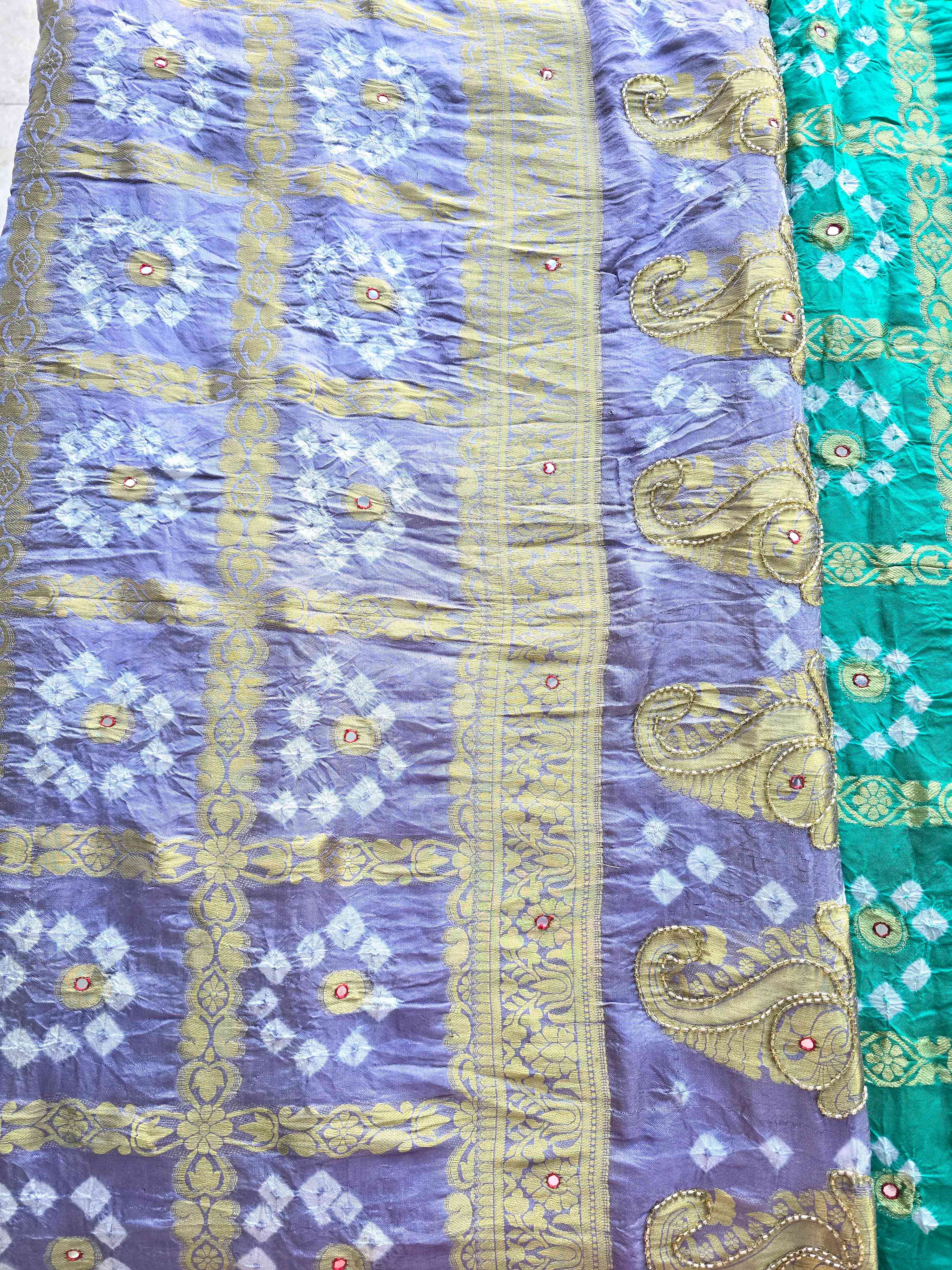 Handworked Silk Bandhani Chunri Sarees