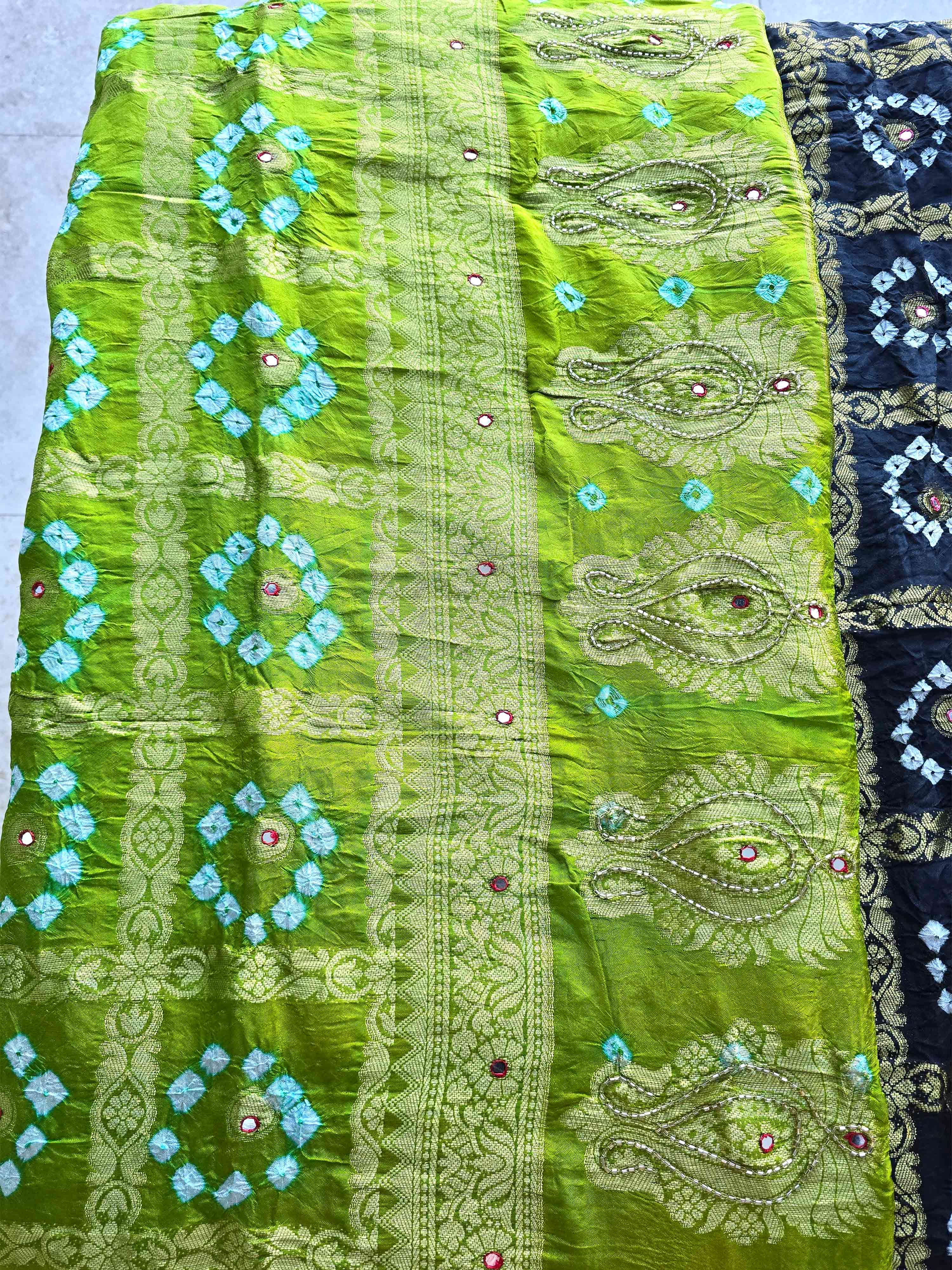 Handworked Silk Bandhani Chunri Sarees