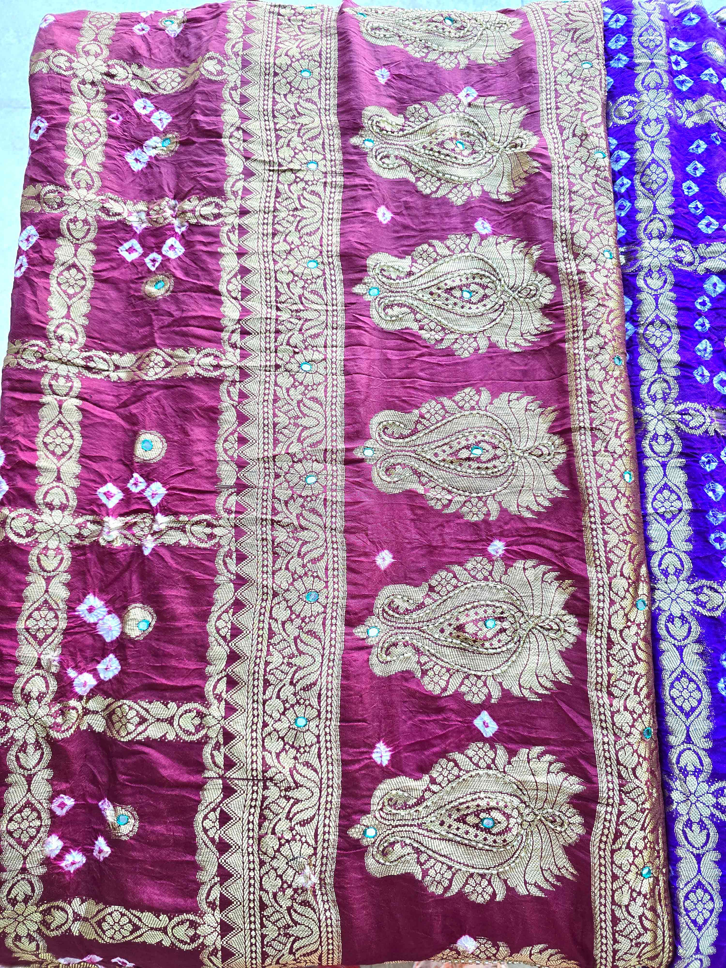 Handworked Silk Bandhani Chunri Sarees