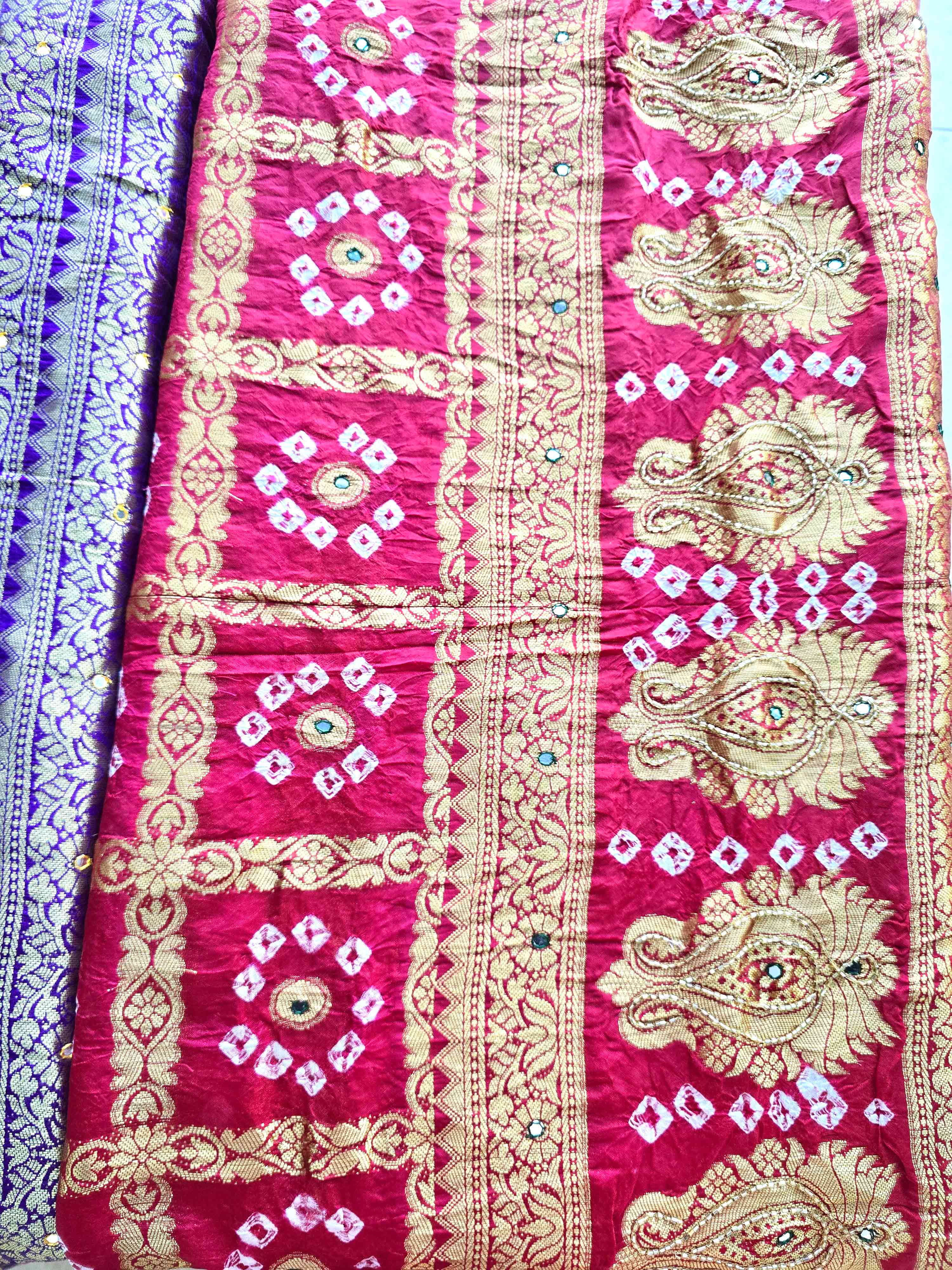 Handworked Silk Bandhani Chunri Sarees