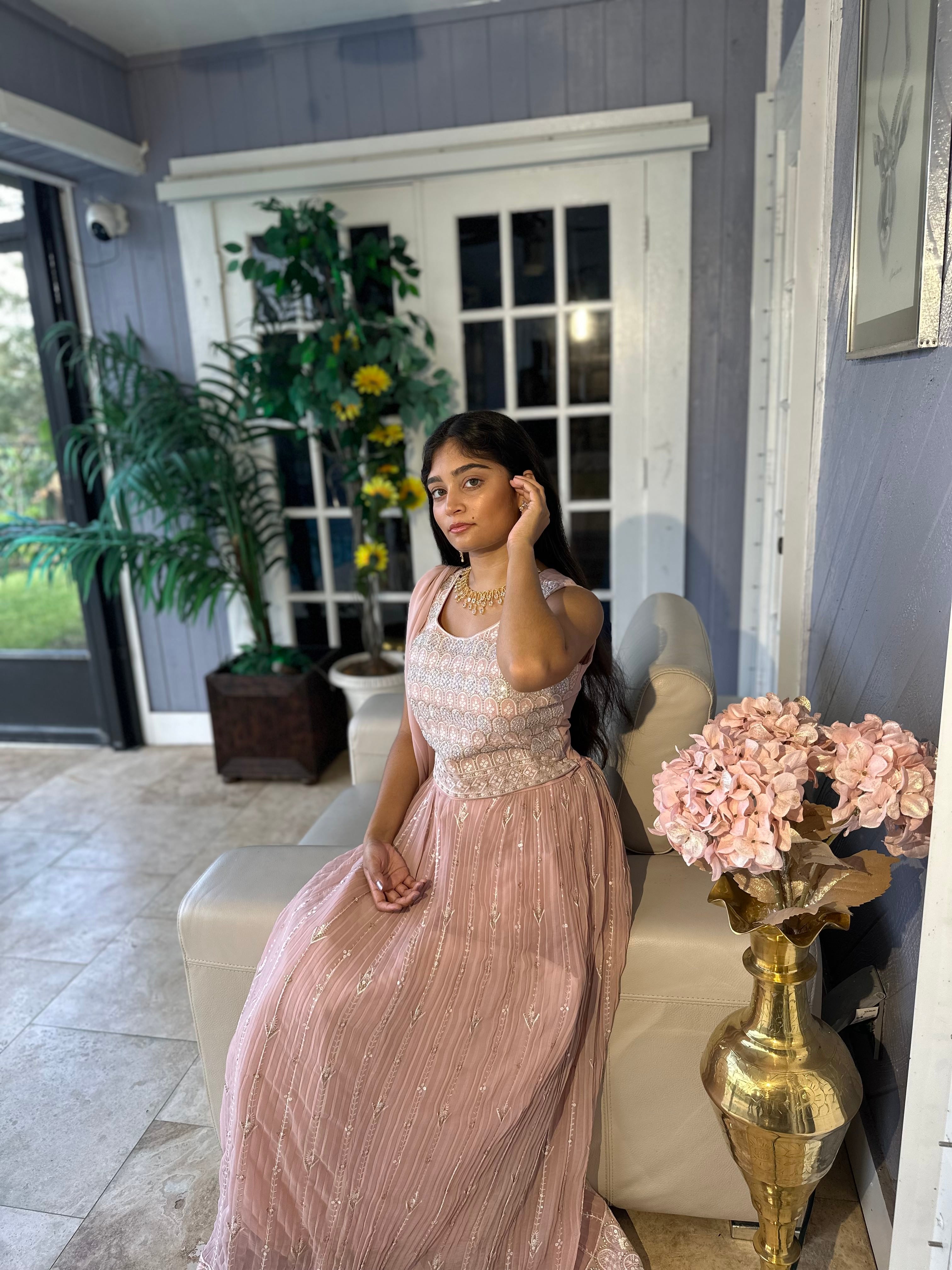 Light Pink Lehenga With Embroidery and Stone Work