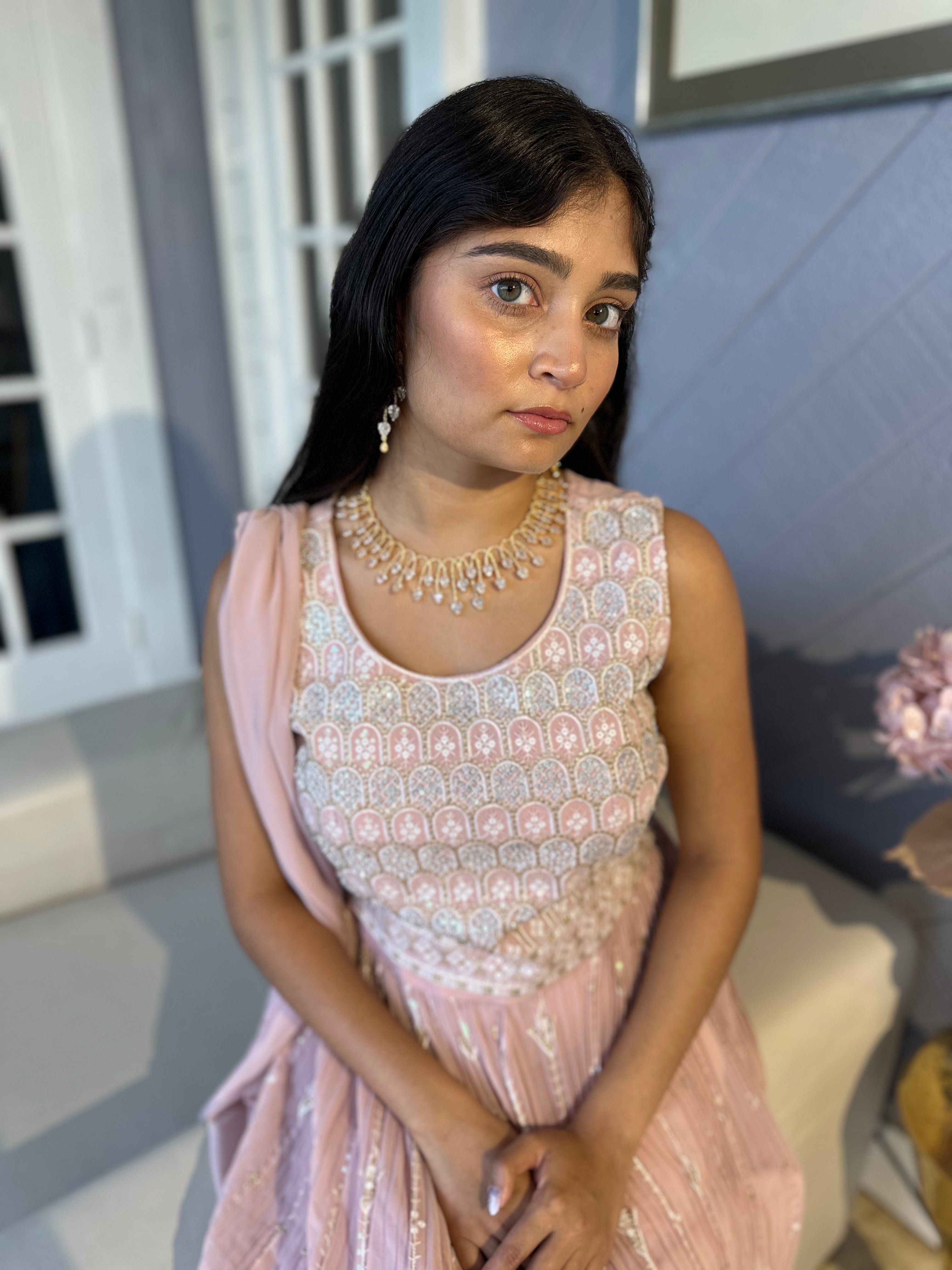 Light Pink Lehenga With Embroidery and Stone Work