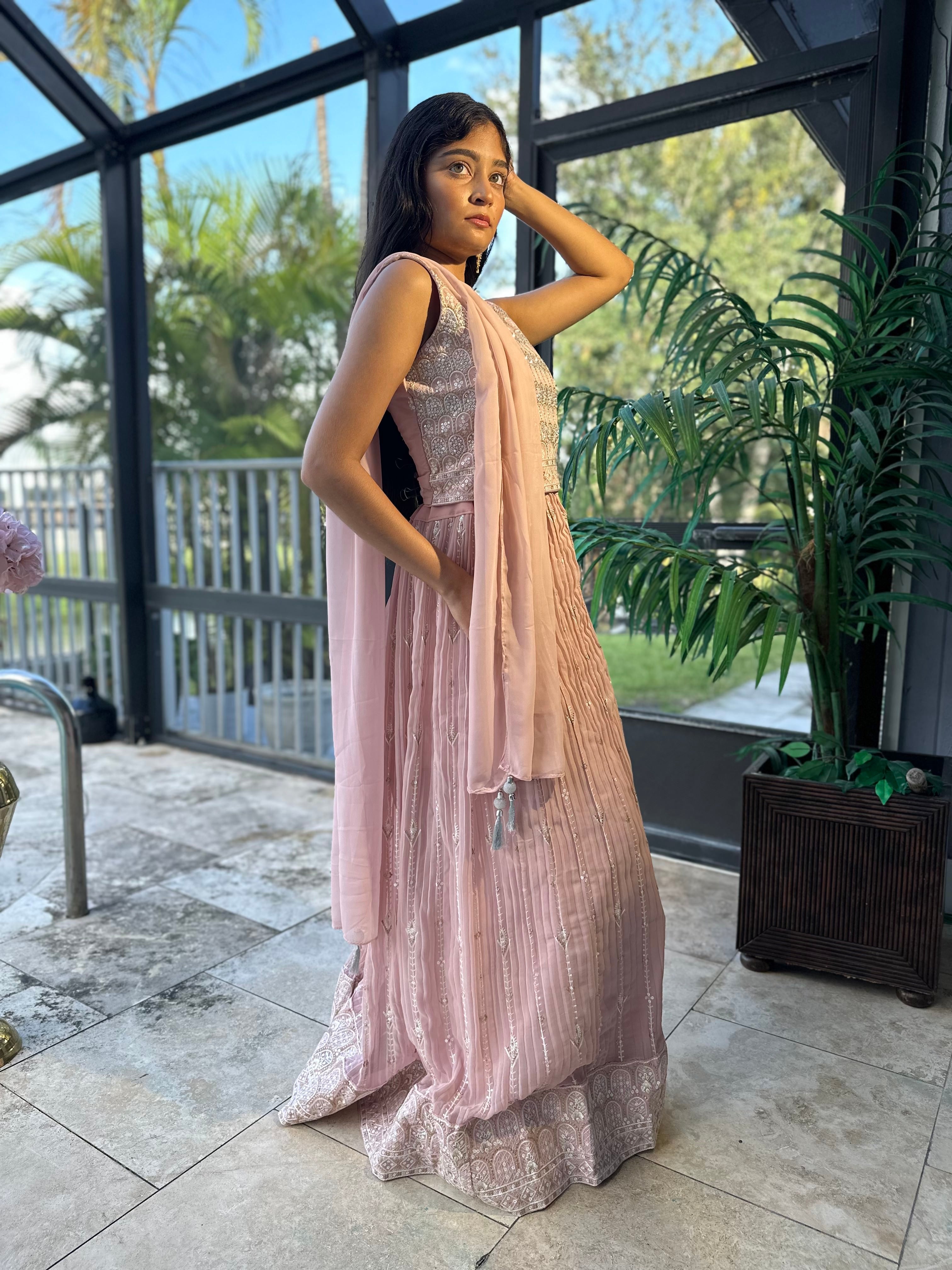 Light Pink Lehenga With Embroidery and Stone Work