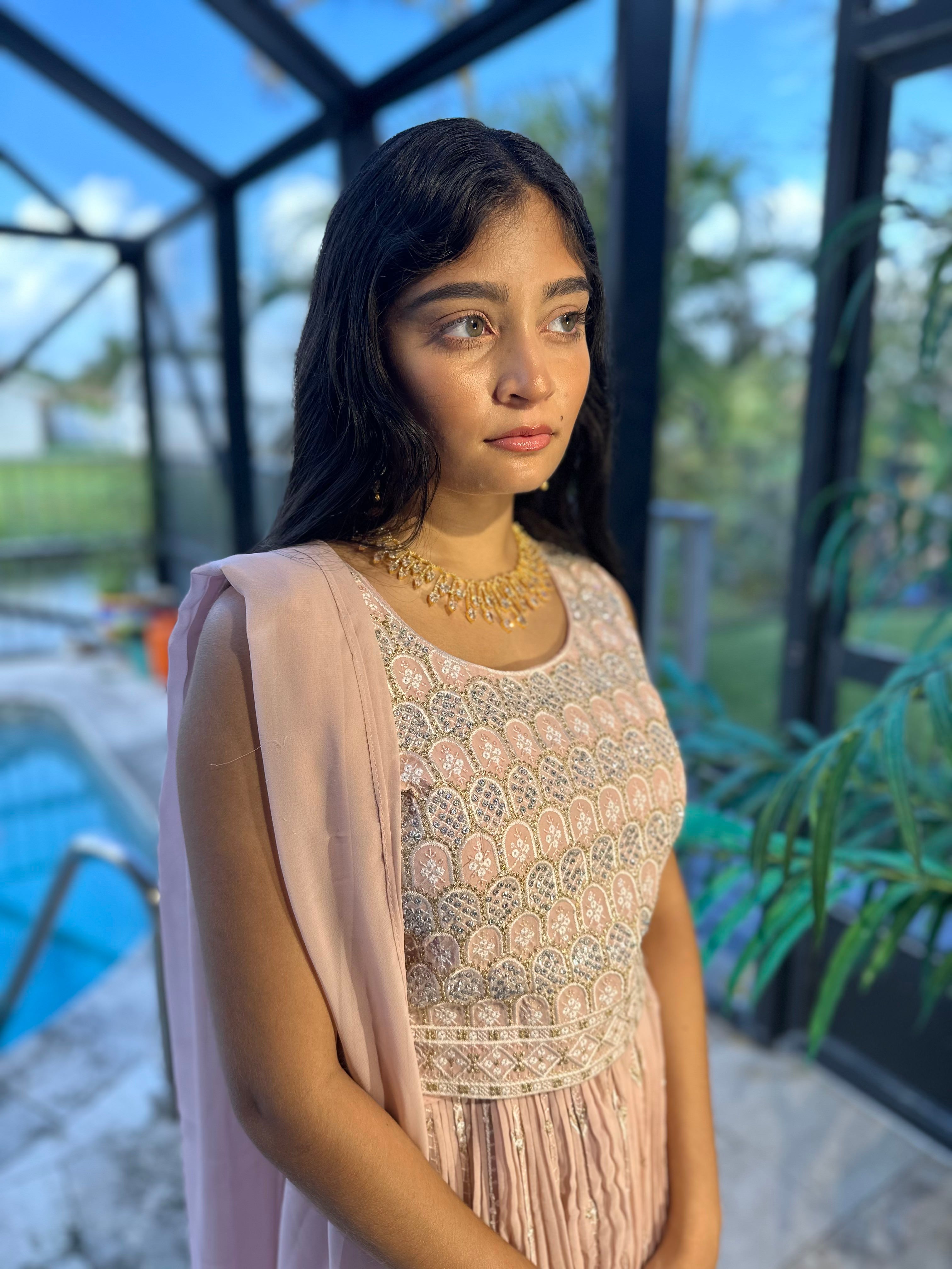 Light Pink Lehenga With Embroidery and Stone Work