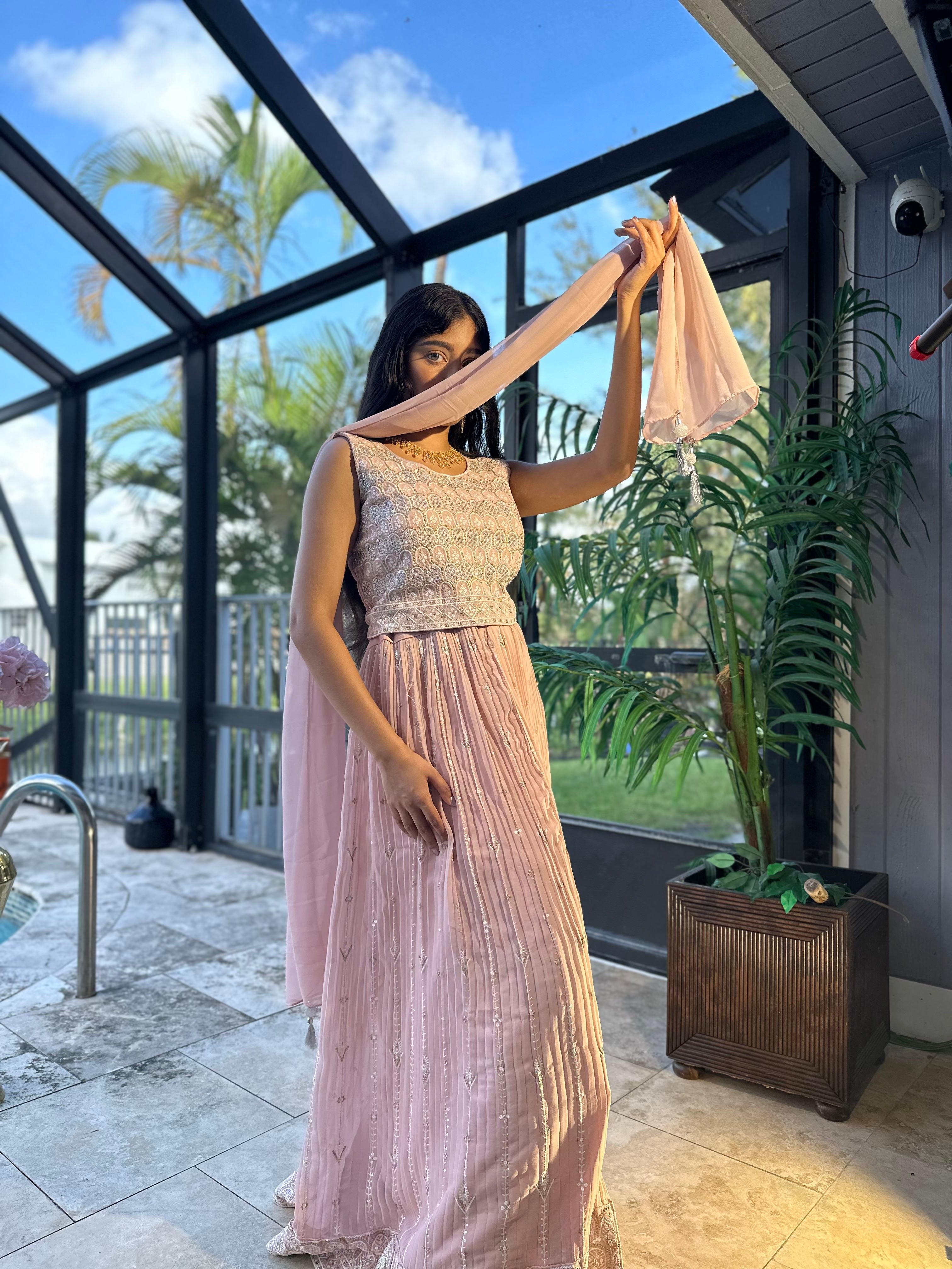 Light Pink Lehenga With Embroidery and Stone Work