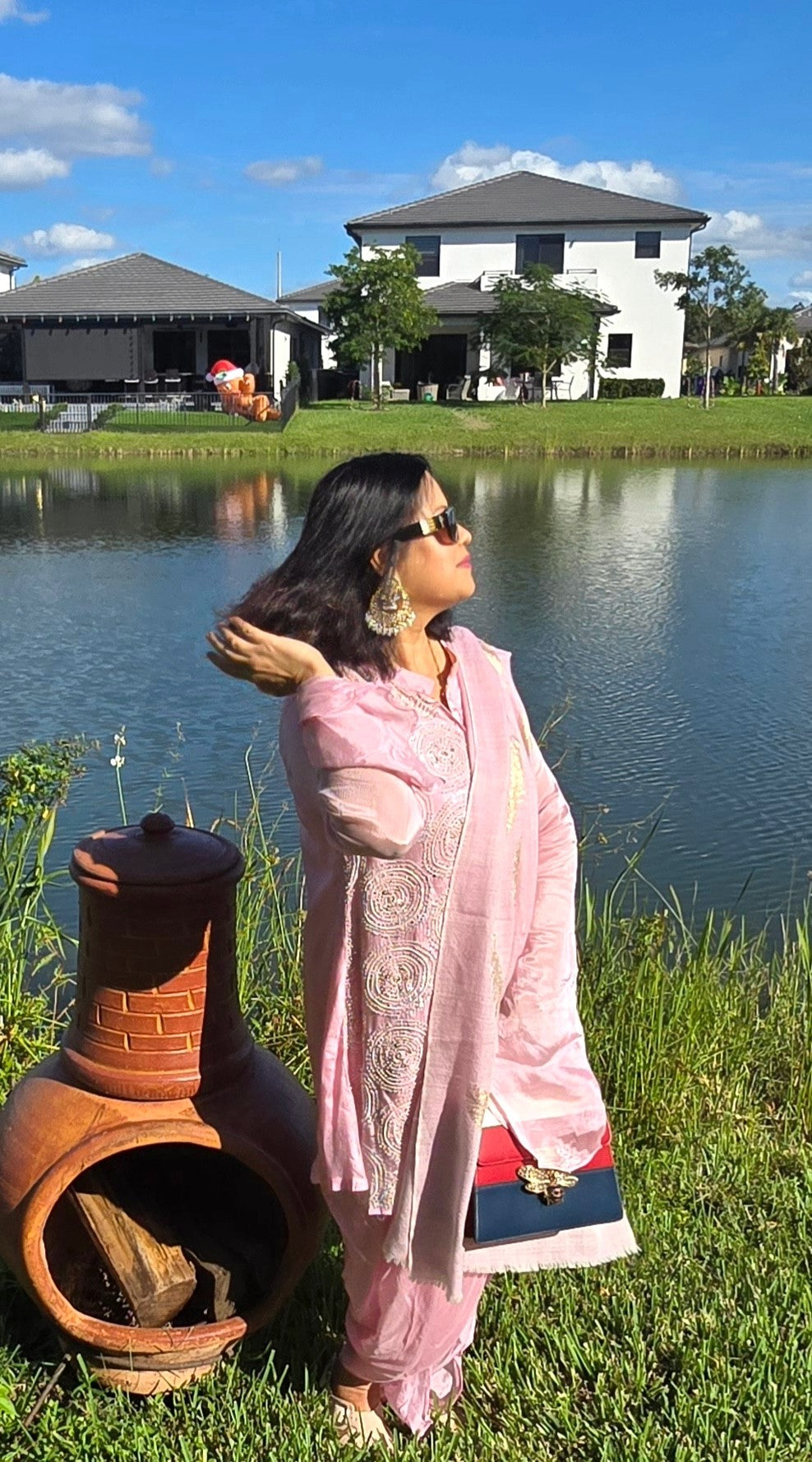 Light Pink Georgette Co-ords Set with Sequin and Beadwork