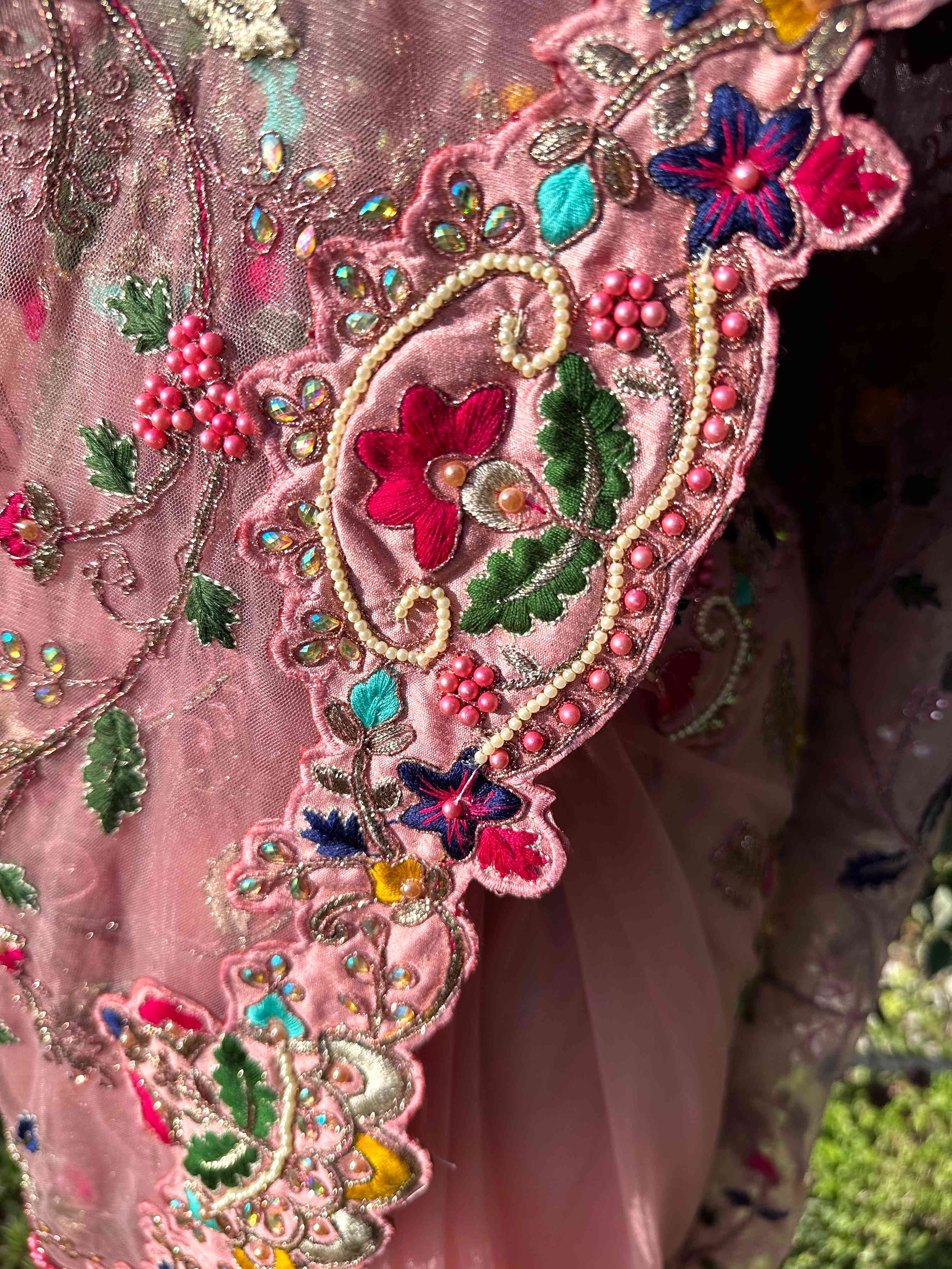 Pink Net Sarees with Embroidery and Stone Work