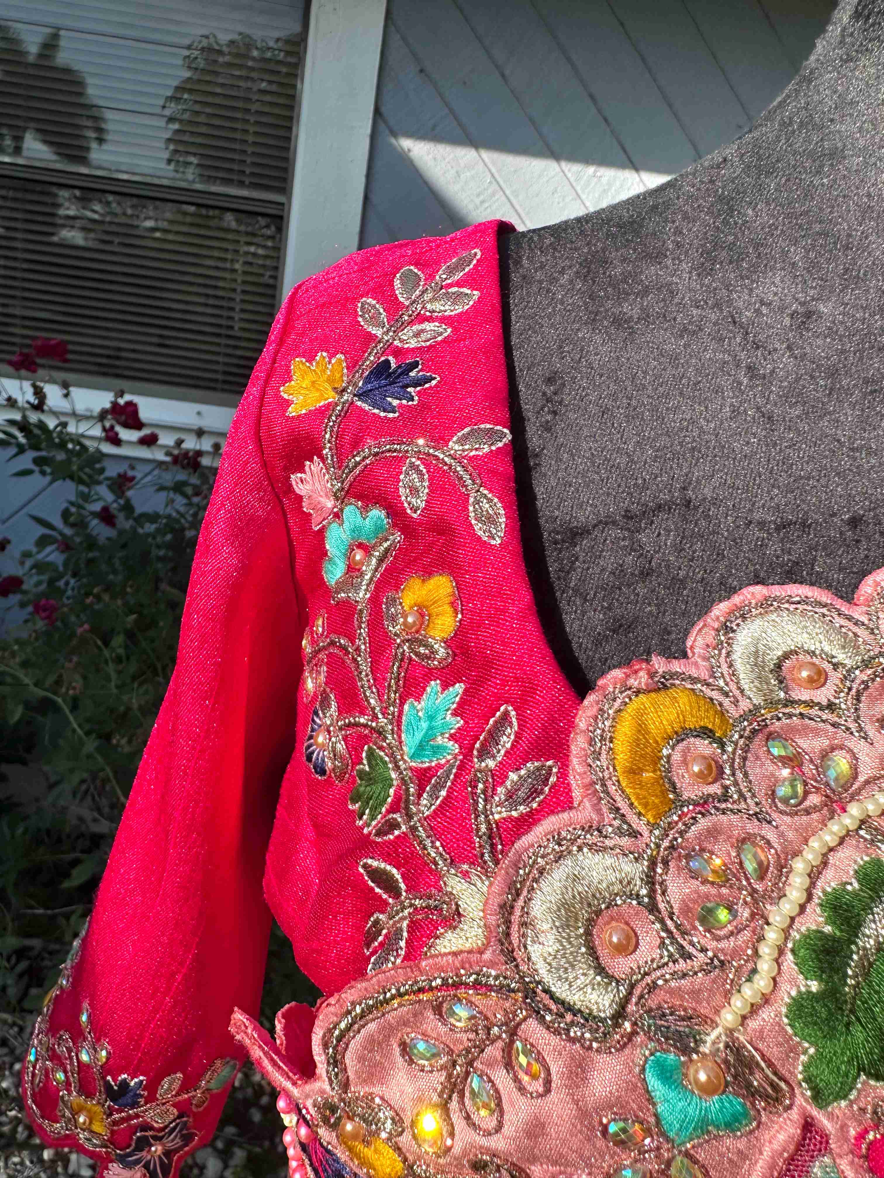 Pink Net Sarees with Embroidery and Stone Work