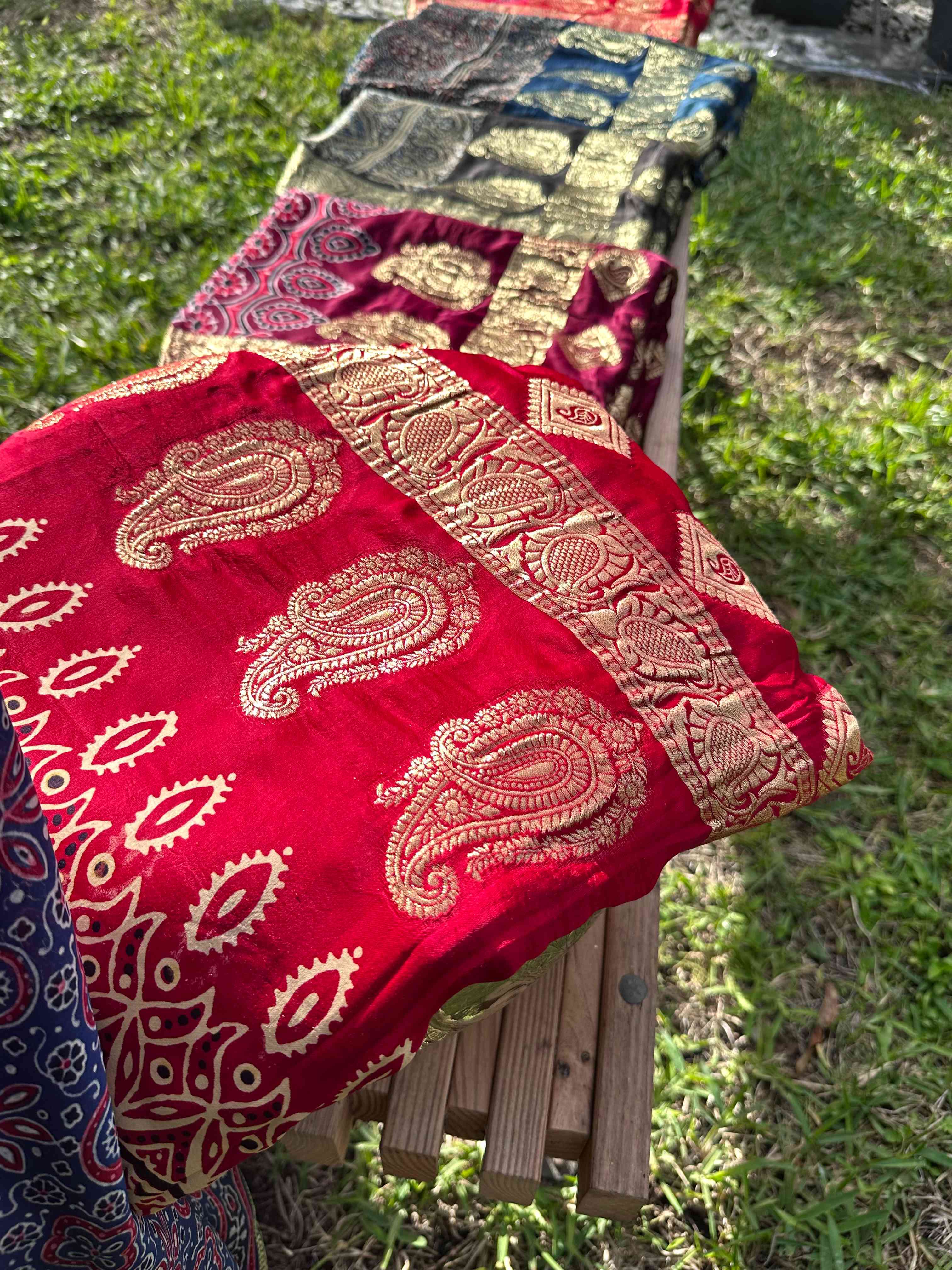 Modal Silk Ajrakh Sarees with Zari Border and Pallu