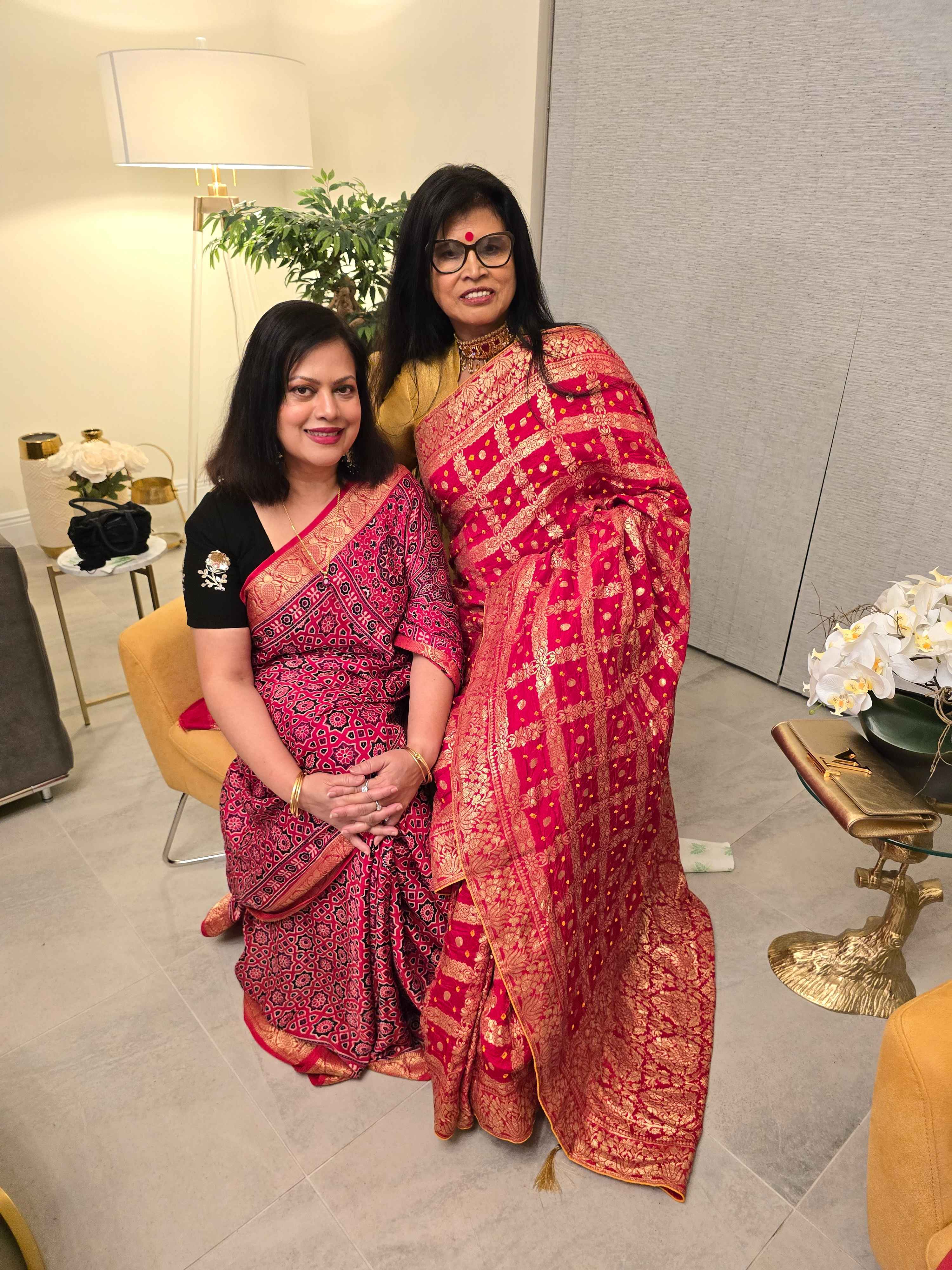 Silk Bandhani Chunri Sarees with Zari Work