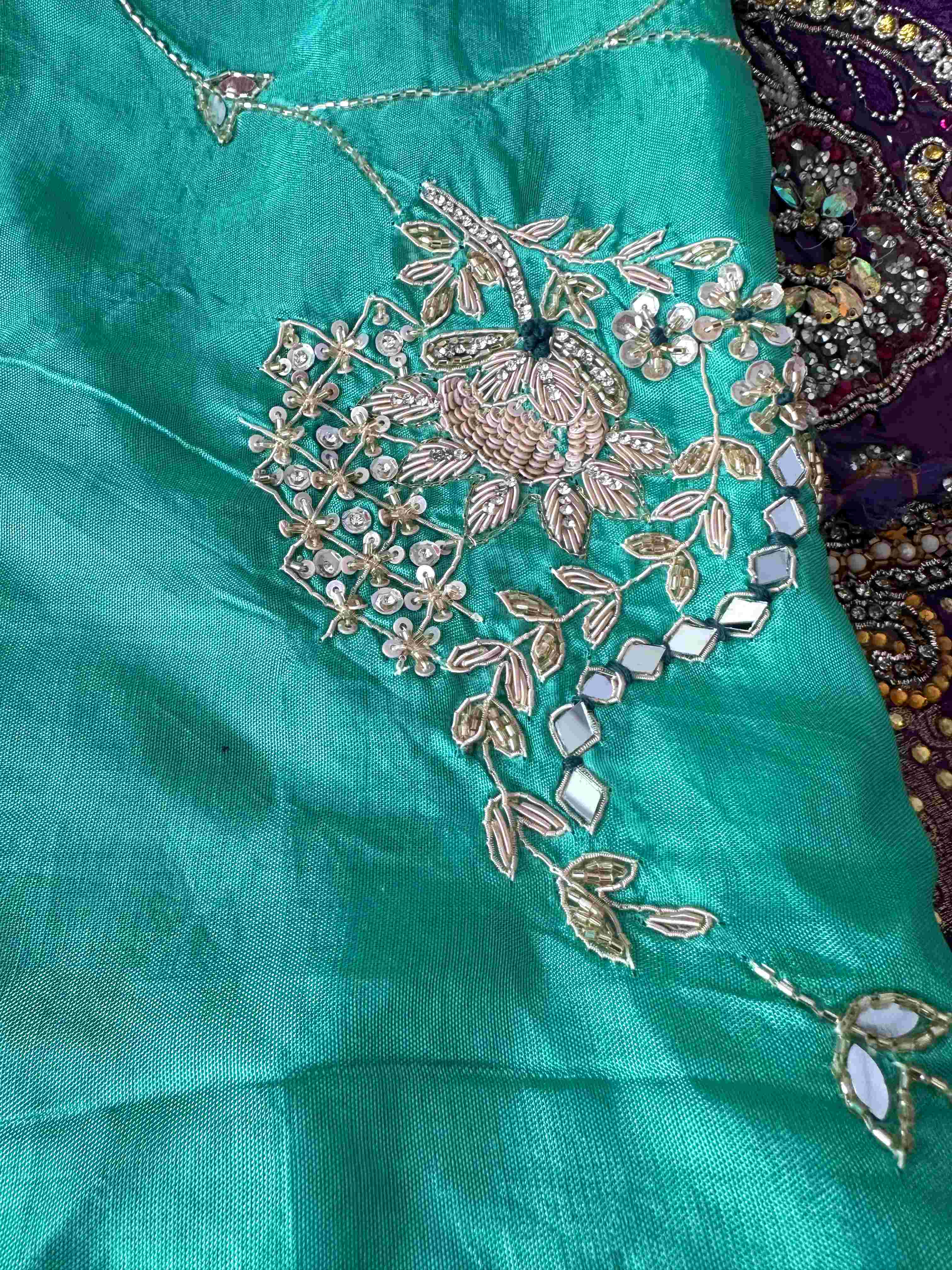 Silk Handworked Sarees with Banarasi Border