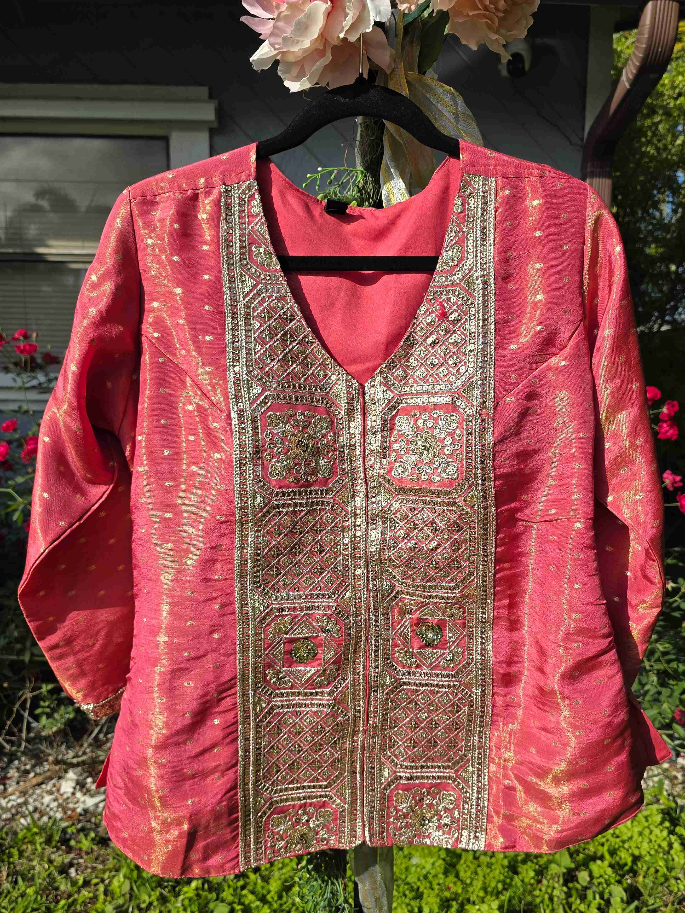 Silk Lehenga with Embroidery and Sequin Work