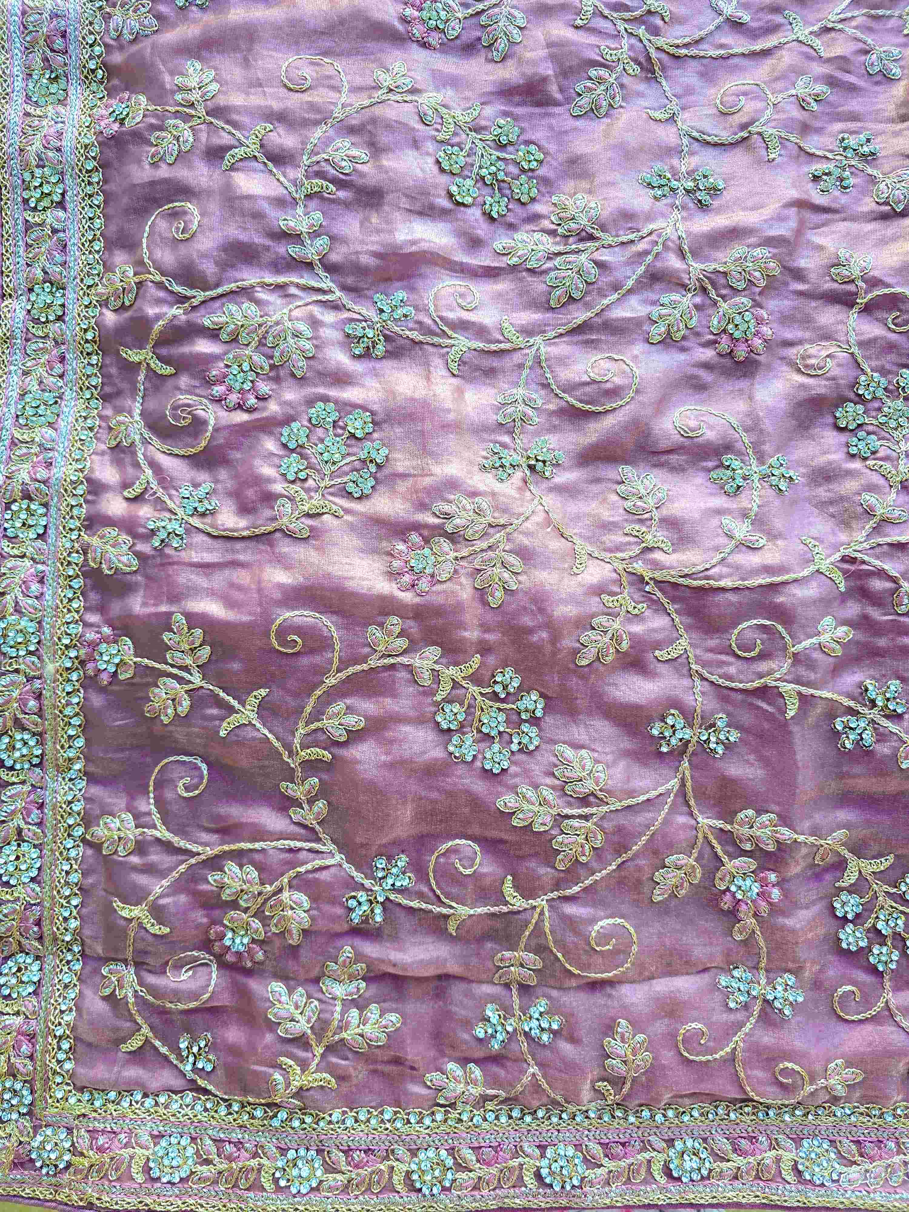 Stonework and Threadwork Soft Tissue Sarees