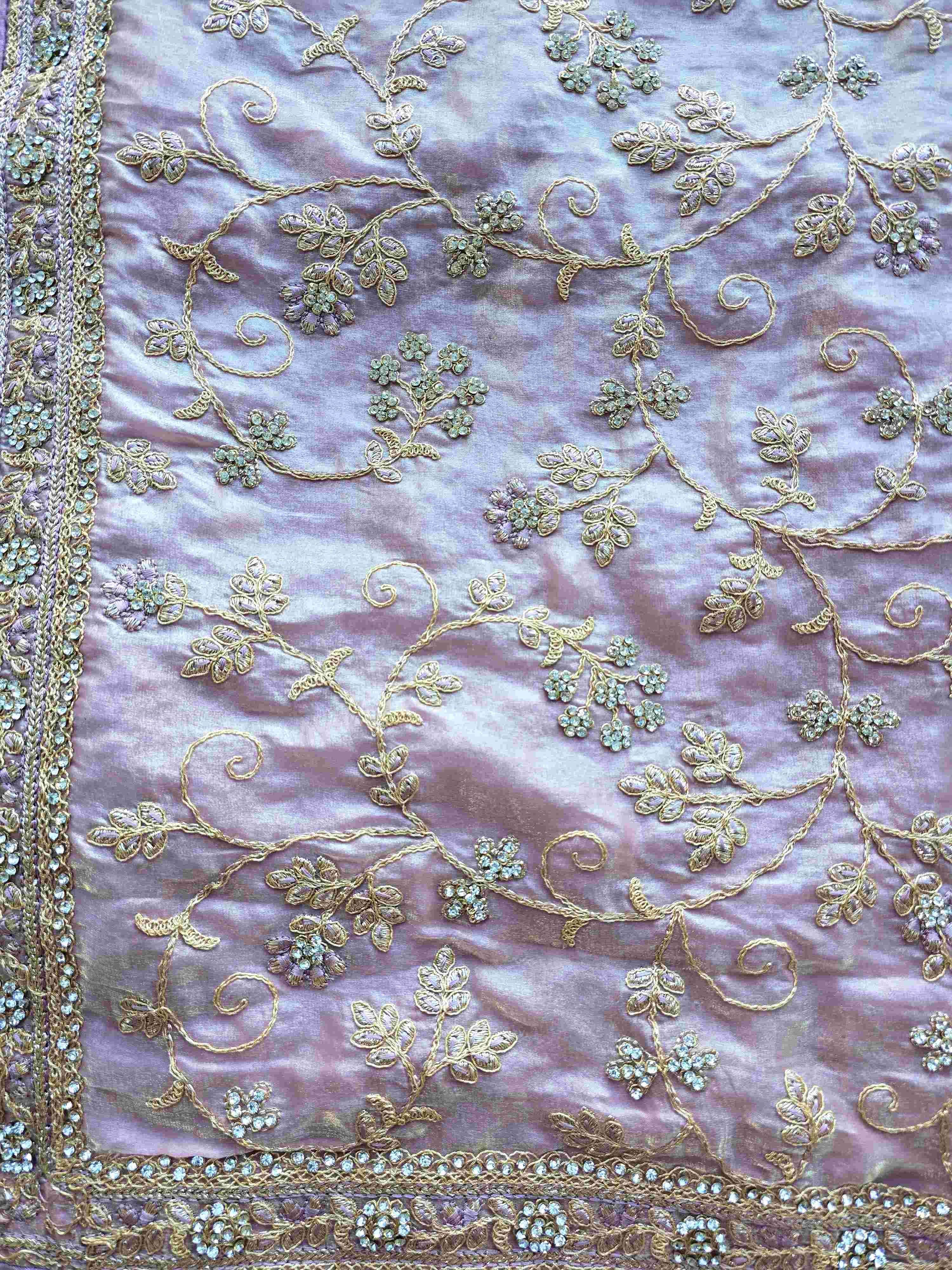 Stonework and Threadwork Soft Tissue Sarees